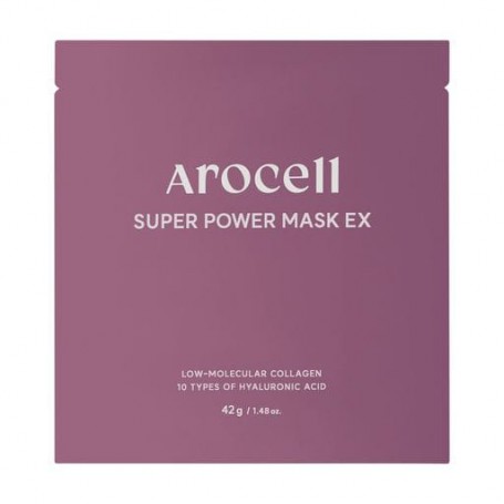 Гидрогелевая маска для лица Arocell Super Power Mask EX с коллагеном и 10 видами гиалуроновой кислоты, 42 г