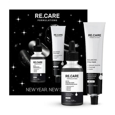 Набор для ухода за лицом Re.Care New Year. New Skin (сыворотка-детокс, 30 мл + глиняная маска, 45 мл)