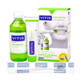 Набор для полости рта Dentaid Vitis Orthodontic (зубная паста, 100 мл + ополаскиватель, 500 мл + щетка прозрачная, 1 шт)