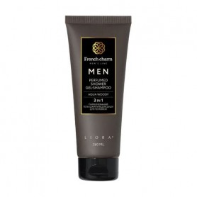 Парфюмированный гель-шампунь для душа 3 в 1 Liora French Charm Men Perfumed Shower Gel-Shampoo Aqua Woody мужской, 260 мл