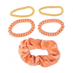 Резинки для волос Donegal оранжевые, 5 шт (FA-5833)