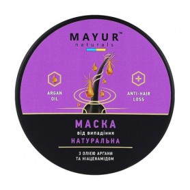 Регенерирующая маска для волос Mayur Натуральная, от выпадения, с маслом арганы и ниацинамидом, 250 мл