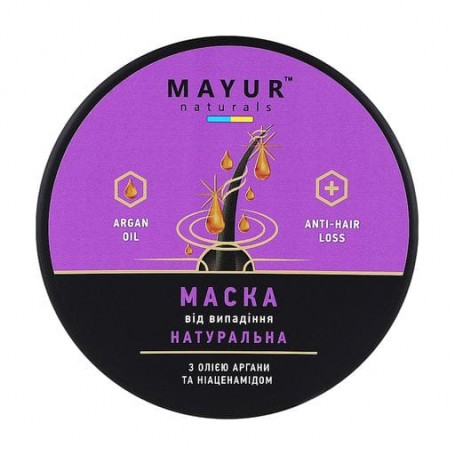 Регенерирующая маска для волос Mayur Натуральная, от выпадения, с маслом арганы и ниацинамидом, 250 мл