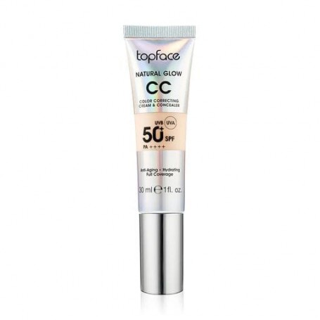 Тональный СС-крем для лица TopFace Natural Glow CC Color Correcting Cream &amp Concealer, SPF 50+ PA++++, 001, 30 мл