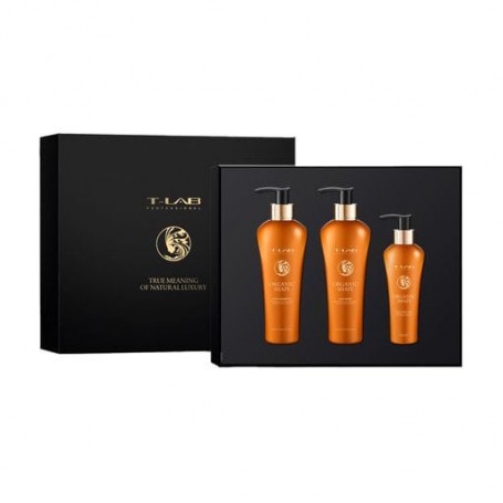 Набор для волос T-LAB Professional Organic Shape Ritual (шампунь, 300 мл + маска, 300 мл + флюид, 150 мл)