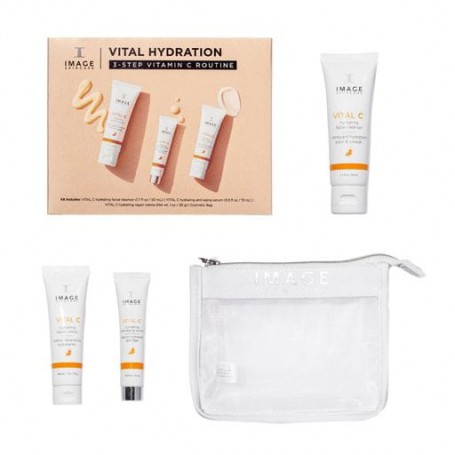Набор для лица Image Skincare Vital C Hydration (средство для очищения, 50 мл + сыворотка, 15 мл + крем, 28 г + косметичка)