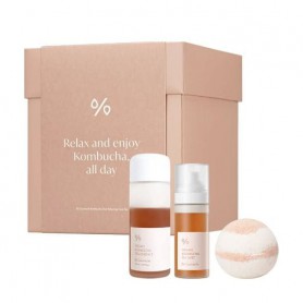 Набор Dr.Ceuracle Vegan Kombucha Tea Relaxing Care Set с экстрактом комбучи и черного чая (эссенция, 150 мл + мист, 80 мл + бомб
