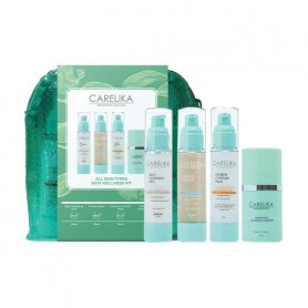 Набор Carelika Skin Welness Kit для всех типов кожи лица (молочко, 50 мл + маска, 50 мл + лосьон, 50 мл + пудра, 25 г + косметич