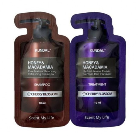 Набор для волос Kundal Honey &amp Macadamia Cherry Blossom (шампунь, 10 мл + кондиционер, 10 мл), 30 шт