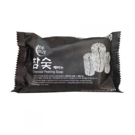 Твердое мыло-пилинг для лица Juno Charcoal с экстрактом угля, 150 г