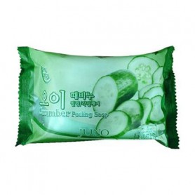Твердое мыло-пилинг для лица Juno Cucumber с экстрактом огурца, 150 г