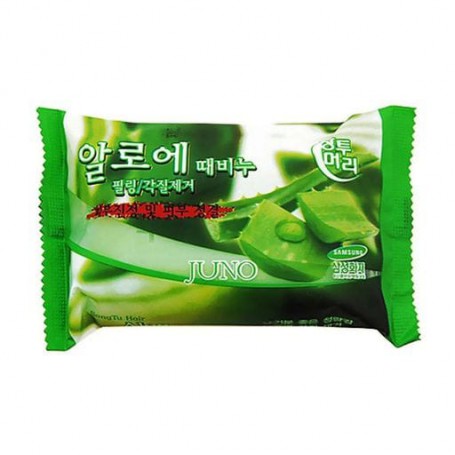 Твердое мыло-пилинг для лица Juno Aloe с экстрактом алоэ вера, 150 г