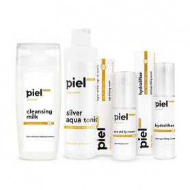 Антивозрастной комплекс для лифтинга кожи вокруг глаз и губ Piel Cosmetics (молочко, 250 мл + тоник, 250 мл + крем, 50 мл + сыво