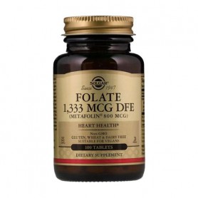 Фолиевая кислота Solgar Folate 1,33 мкг DFE Metafolin 800 мкг, 100 таблеток
