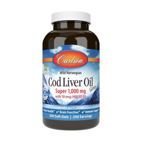 Масло печени трески Carlson Labs Cod Liver Oil 1000 мг, 100 гелевых капсул