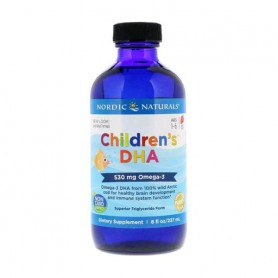 Детский рыбий жир Nordic Naturals Children&39s DHA Omega-3 со вкусом клубники, от 1 до 6 лет, 530 мг, в жидкости, 237 мл