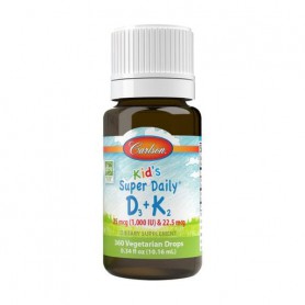 Детские витамины Д3 и K2 Carlson Labs Kid&39s Super Daily D3 + K2, 25 мкг и 22.5 мкг, в каплях, 10.16 мл