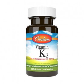 Витамин K2, Менахинон-7 Carlson Labs Vitamin K2, MK-7, 90 мкг, 60 желатиновых капсул