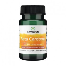Бета-каротин Витамин А Swanson Beta Carotene Vitamin A, 10000 МЕ, 250 гелевых капсул