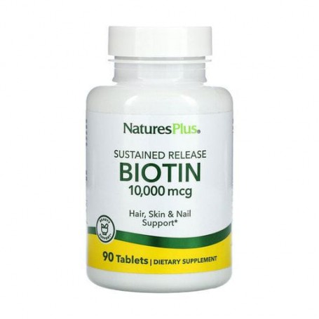 Биотин медленного высвобождения NaturesPlus Biotin 10000 мкг, 90 таблеток