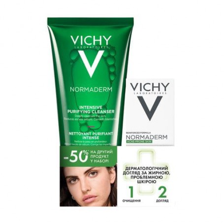 Набор для жирной и проблемной кожи лица Vichy Normaderm (гель для умывания, 200 мл + флюид, 50 мл)