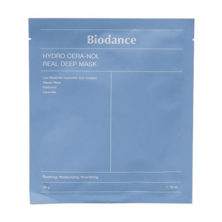 Гидрогелевая маска для лица Biodance Hydro Cera-Nol Real Deep Sheet Mask с керамидами и пантенолом, 34 г