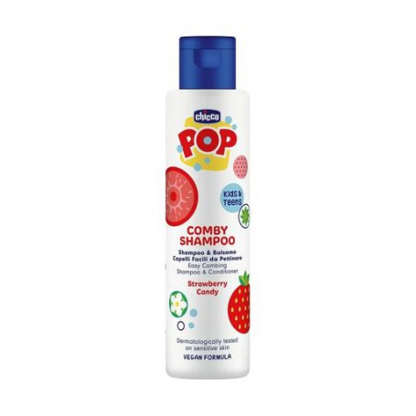 Детский шампунь-кондиционер для волос Chicco Pop Strawberry Candy Shampoo &amp Conditioner, 250 мл