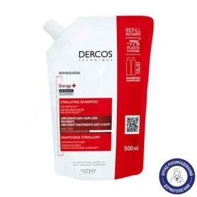 Тонизирующий шампунь для волос Vichy Dercos Energy+ Stimulating Shampoo против выпадения волос, 400 мл (сменный блок)