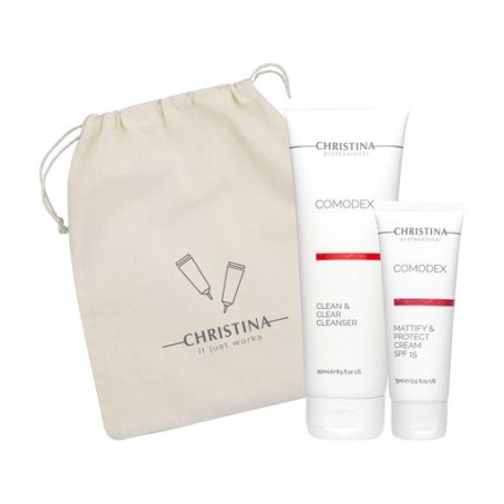 Набор для жирной и проблемной кожи лица Christina Gift Set Clean Skin For Oily &amp Problematic Skin (гель, 250 мл + крем, 75 мл
