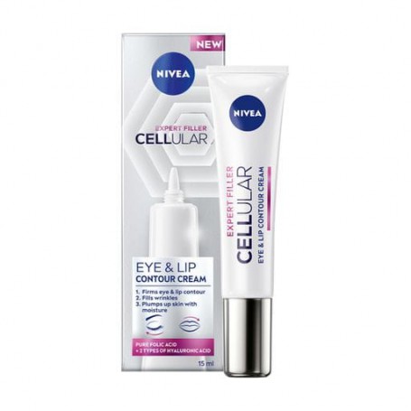 Крем для кожи вокруг глаз и губ NIVEA Cellular Expert Filler Eye &amp Lip Contour Cream антивозрастной, против морщин, 15 мл