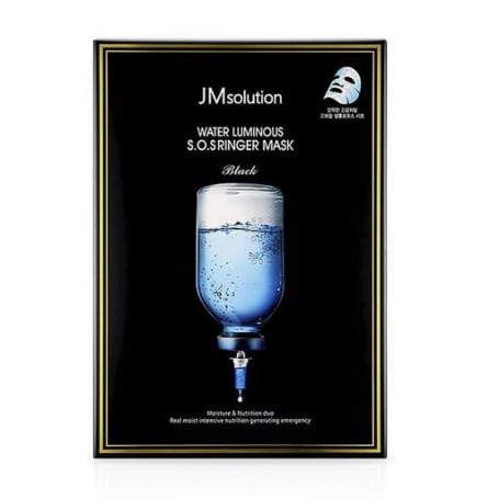 Увлажняющая тканевая маска для лица JMsolution Water Luminous S.O.S Ringer Mask Black с гиалуроновой кислотой, 35 мл