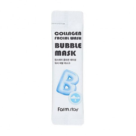 Пузырьковая маска для лица FarmStay Collagen Facial Wash Bubble Mask с коллагеном, 5 мл (саше)