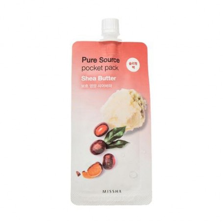Ночная маска для лица Missha Pure Source Pocket Pack Shea Butter с маслом ши, 10 мл