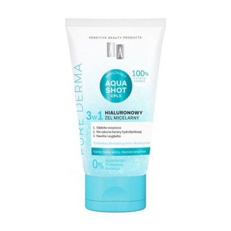 Гиалуроновый мицеллярный гель для лица 3 в 1 AA Pure Derma, 150 мл