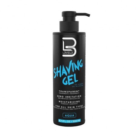 Мужской увлажняющий гель для бритья Level3 Transparent Shaving Gel, Aqua, 500 мл