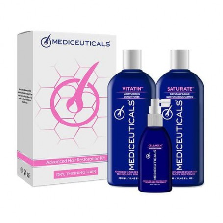 Набор для сухих волос Mediceuticals Advanced Hair Restoration Kit (шампунь, 250 мл + кондиционер, 250 мл + сыворотка, 125 мл)