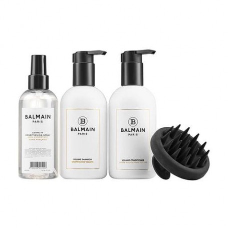 Набор для придания объема волосам Balmain Volume Care Set (шампунь, 300 мл + кондиционер, 300 мл + спрей, 200 мл + массажная щет