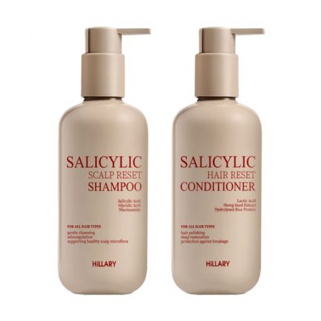 Набор для восстановления волос и кожи головы Hillary Salicylic Hair &amp Reset Set с салициловой кислотой (шампунь, 400 мл + кон