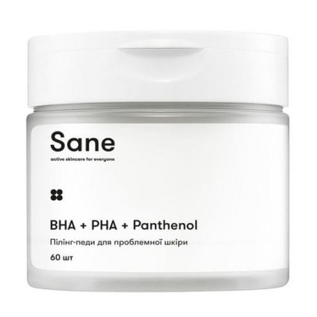 Пилинг-пэды для лица Sane BHA + AHA + Panthenol для проблемной кожи, 60 шт