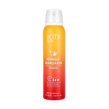 Парфюмированный дезодорант спрей для тела Mango-Mandarin The City Spirit женский, 150 мл