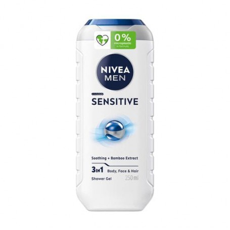 Мужской гель для душа 3 в 1 для тела, лица и волос NIVEA MEN Sensitive 3 In 1 Shower Gel, 250 мл