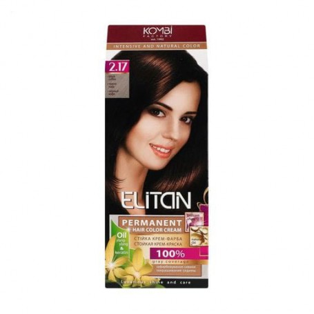 Крем-краска для волос Elitan Intensive And Natural Color 2.17 Чёрный кофе, 115 мл