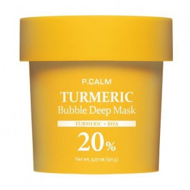 Пузырьковая маска для лица P.Calm Turmeric Bubble Deep Mask для снятия раздражения и успокоения кожи, 90 г