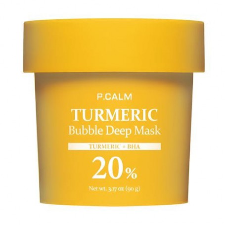 Пузырьковая маска для лица P.Calm Turmeric Bubble Deep Mask для снятия раздражения и успокоения кожи, 90 г