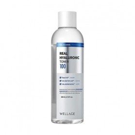 Увлажняющий тонер для лица WELLAGE Real Hyaluronic 100 Toner с гиалуроновой кислотой, 200 мл