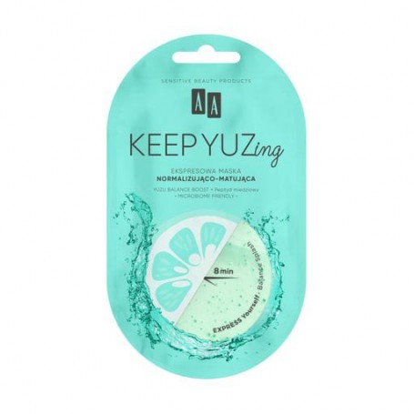 Нормализующая и матирующая экспресс-маска для лица AA Cosmetics KEEP YUZing, 7 мл