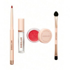 Набор для макияжа губ Sheglam Lip Dazzler Glitter Kit, Red Carpet (карандаш, 0.2 г + кисть, 1 шт + блеск, 1.1 г + блестки, 1.7 г