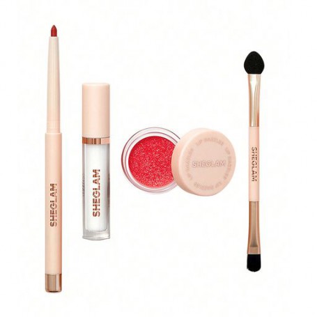 Набор для макияжа губ Sheglam Lip Dazzler Glitter Kit, Red Carpet (карандаш, 0.2 г + кисть, 1 шт + блеск, 1.1 г + блестки, 1.7 г