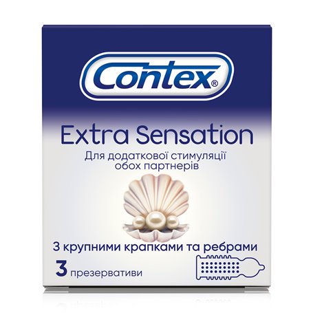 Презервативы Contex Extra Sensation с крупными точками и ребрами, 3 шт